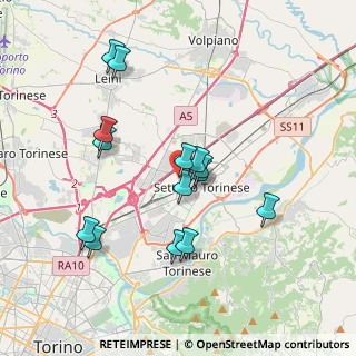 Mappa Via Monte Rosa, 10036 Settimo Torinese TO, Italia (3.465)