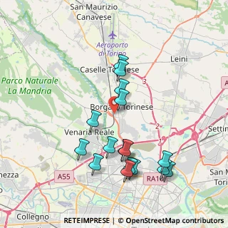 Mappa Via Fratelli Rosselli, 10071 Borgaro Torinese TO, Italia (3.92938)