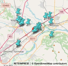 Mappa Via Settimo, 10032 Brandizzo TO, Italia (3.12944)