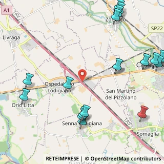 Mappa Autostrada del Sole, 26864 Ospedaletto Lodigiano LO, Italia (3.0475)
