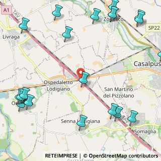 Mappa Autostrada del Sole, 26864 Ospedaletto Lodigiano LO, Italia (3.3085)