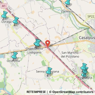 Mappa Autostrada del Sole, 26864 Ospedaletto Lodigiano LO, Italia (3.55583)