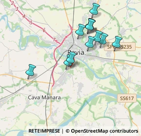 Mappa Via Gravellone, 27100 Pavia PV, Italia (3.57083)