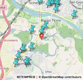 Mappa Via Gravellone, 27100 Pavia PV, Italia (1.357)