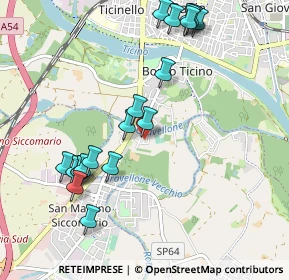 Mappa Via Gravellone, 27100 Pavia PV, Italia (1.1035)