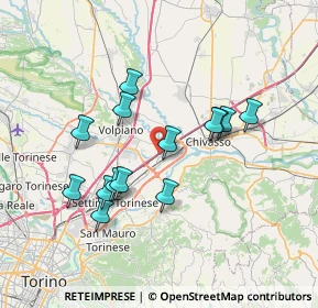 Mappa A4 Torino - Trieste, 10032 Chivasso TO, Italia (6.55643)