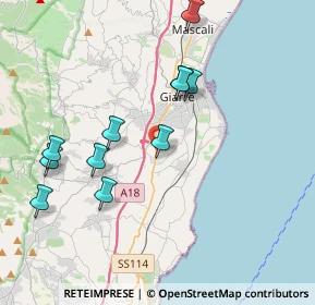 Mappa Strada Statale 114 Orientale Sicula - Contrada Rovettazzo, 95014 Giarre CT, Italia (4.37455)