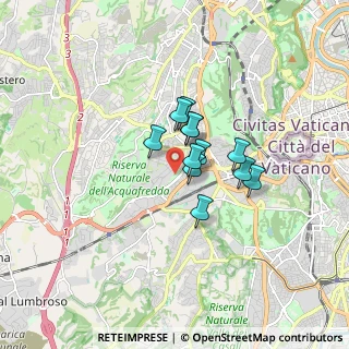 Mappa Via Gregorio XI, 00165 Roma RM, Italia (1.06167)