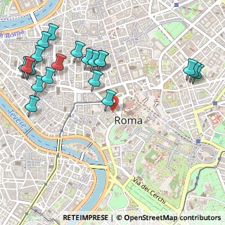 Mappa Via della Tribuna di Tor de' Specchi, 00186 Roma RM, Italia (0.701)