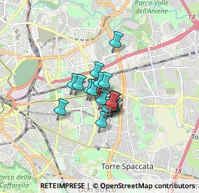 Mappa Via Girolamo Cocconi, 00171 Roma RM, Italia (0.90941)