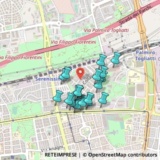 Mappa Via Tarcento, 00177 Roma RM, Italia (0.3745)