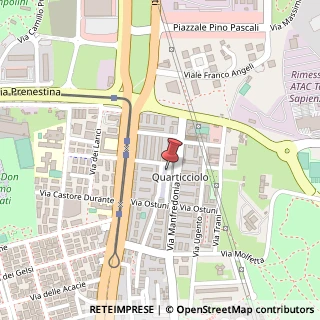 Mappa Piazza del Quarticciolo,  20, 00171 Roma, Roma (Lazio)
