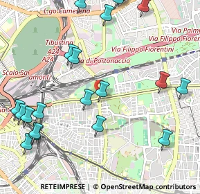 Mappa Via di Portonaccio, 00177 Roma RM, Italia (1.4275)