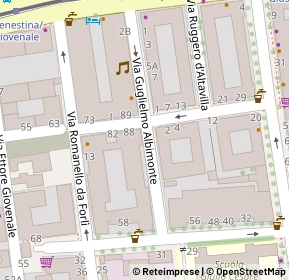 Mappa Via Albimonte Guglielmo, 00176 Roma RM, Italia (0.028)