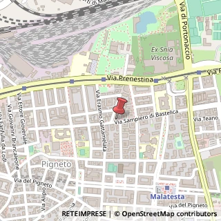 Mappa Via Sampiero di Bastelica, 11, 00176 Roma, Roma (Lazio)