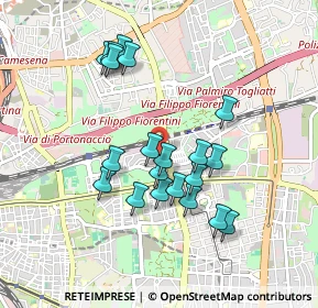 Mappa Via Lussimpiccolo, 00177 Roma RM, Italia (0.8745)