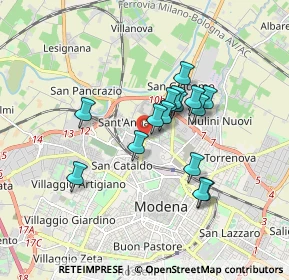 Mappa Via delle Suore, 41122 Modena MO, Italia (1.37933)