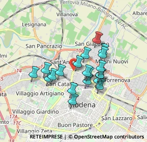 Mappa Via delle Suore, 41122 Modena MO, Italia (1.381)