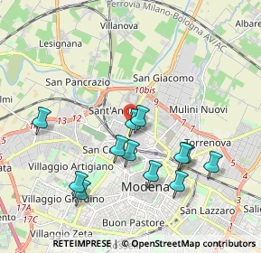 Mappa Via delle Suore, 41122 Modena MO, Italia (1.91583)