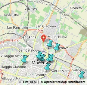 Mappa Strada Nazionale Canaletto Sud, 41122 Modena MO, Italia (2.14182)
