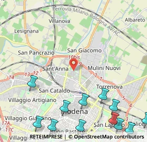 Mappa Via Giuliano Cassiani, 41122 Modena MO, Italia (3.40333)