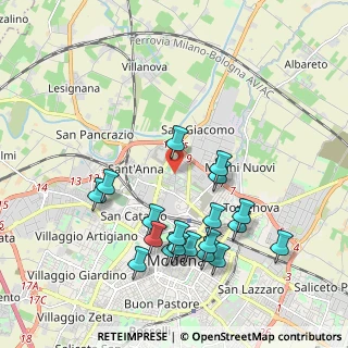 Mappa Via Giuliano Cassiani, 41122 Modena MO, Italia (2.08737)