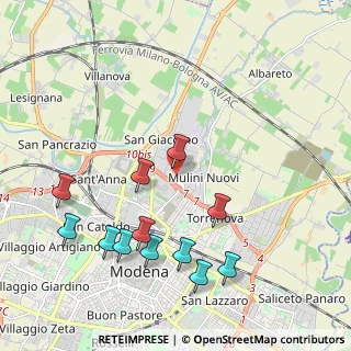 Mappa Via Romania, 41122 Modena MO, Italia (2.28667)