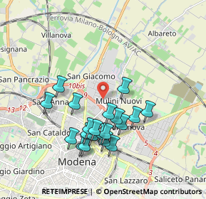 Mappa Via Finlandia, 41122 Modena MO, Italia (1.766)