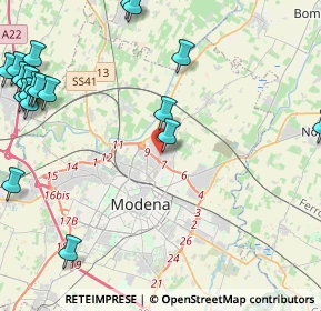 Mappa Via Finlandia, 41122 Modena MO, Italia (6.4885)