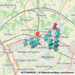 Mappa Via Renato Fucini, 41122 Modena MO, Italia (1.71611)