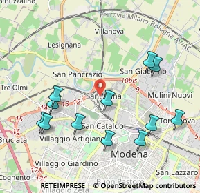 Mappa Via Renato Fucini, 41122 Modena MO, Italia (2.22833)