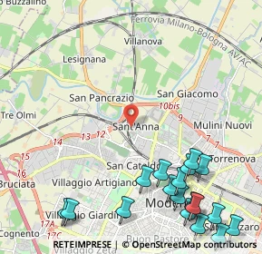 Mappa Via Renato Fucini, 41122 Modena MO, Italia (3.12667)