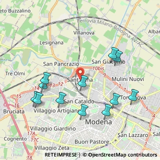 Mappa Via Francesco Fiorentino, 41122 Modena MO, Italia (2.22833)