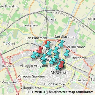 Mappa Via Francesco Fiorentino, 41122 Modena MO, Italia (1.6905)