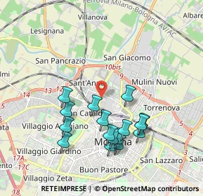 Mappa Via Cesare Balbo, 41122 Modena MO, Italia (1.885)
