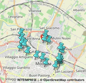 Mappa Via Agostino Paradisi, 41122 Modena MO, Italia (1.91526)