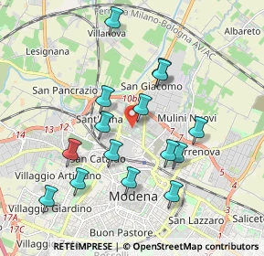 Mappa Via Agostino Paradisi, 41122 Modena MO, Italia (1.85933)