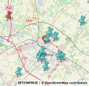 Mappa Via Agostino Paradisi, 41122 Modena MO, Italia (4.40692)