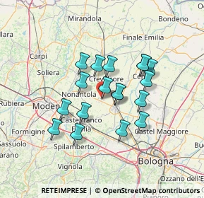 Mappa Via Terraglia Ponente, 40019 Sant'Agata Bolognese BO, Italia (11.04167)