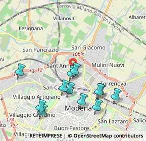 Mappa Via Benedetto Croce, 41122 Modena MO, Italia (2.09333)