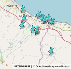 Mappa Via Ventena, 47842 San Giovanni In Marignano RN, Italia (3.1275)