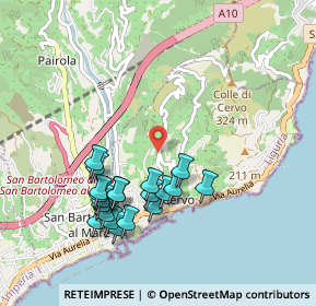 Mappa Strada Morene, 18010 Cervo IM, Italia (0.9755)