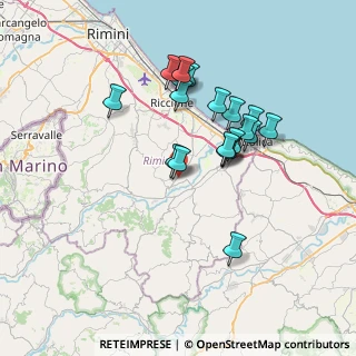 Mappa Via X Agosto, 47832 San Clemente RN, Italia (6.5385)