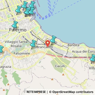 Mappa Via Francesco Panzera, 90124 Palermo PA, Italia (3.62818)