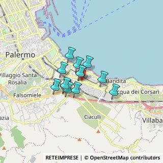 Mappa Piazzetta Grigoli, 90123 Palermo PA, Italia (1.10769)