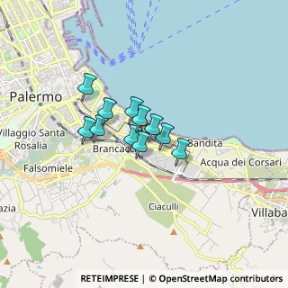 Mappa Piazzetta Grigoli, 90123 Palermo PA, Italia (1.11455)
