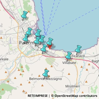 Mappa Piazza Achille Grandi, 90123 Palermo PA, Italia (3.91727)