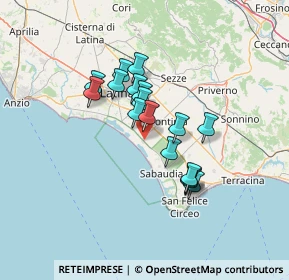 Mappa Viale delle Peonie, 04016 Sabaudia LT, Italia (10.95353)