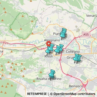 Mappa Via Gaetano Salvemini, 10098 Rivoli TO, Italia (3.36636)