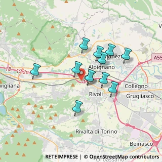 Mappa Strada del Fornas, 10098 Rivoli TO, Italia (2.8125)